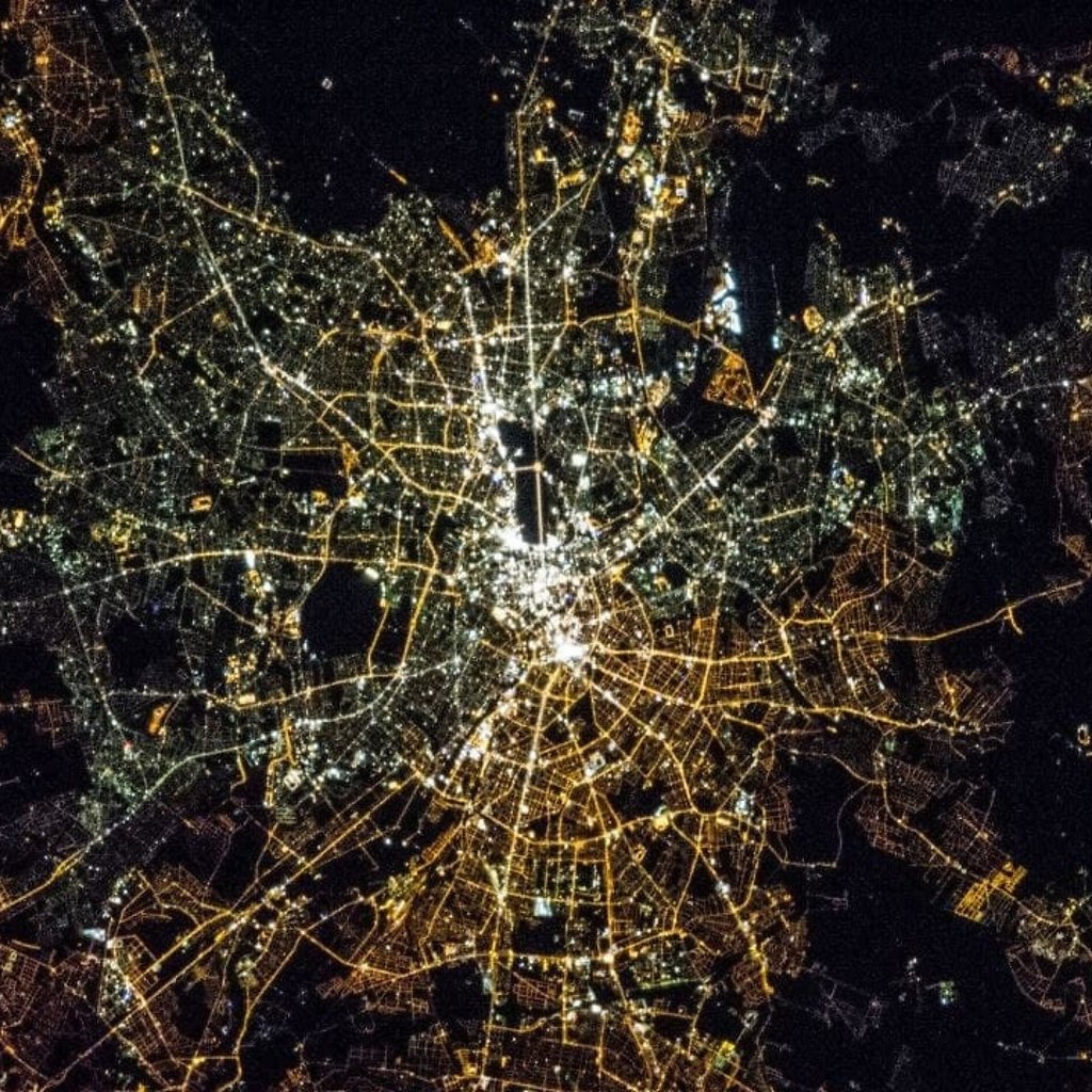Ночной Берлин из космоса