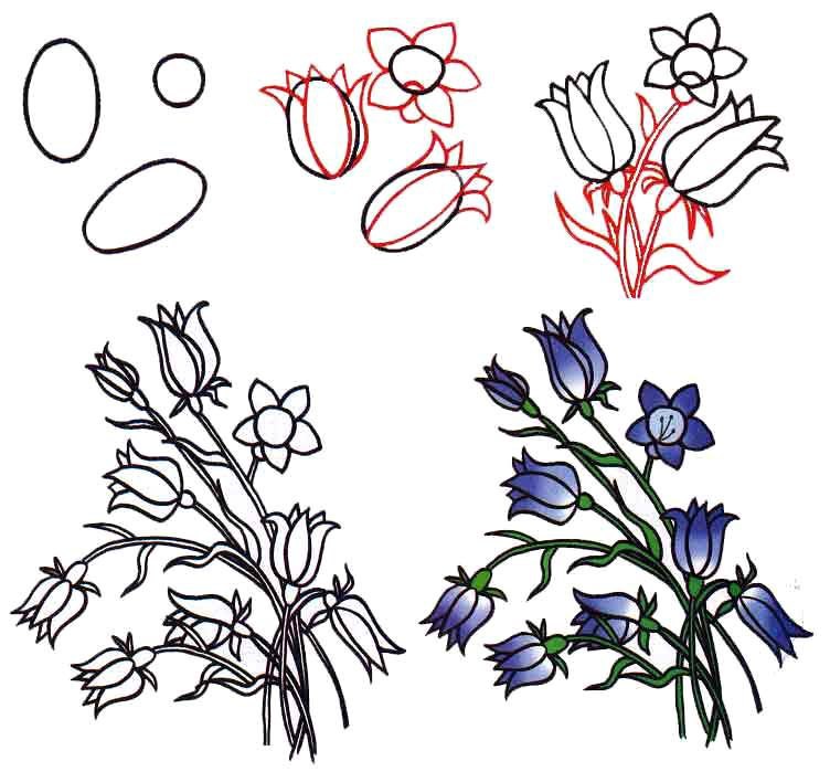 Как нарисовать разные цветы