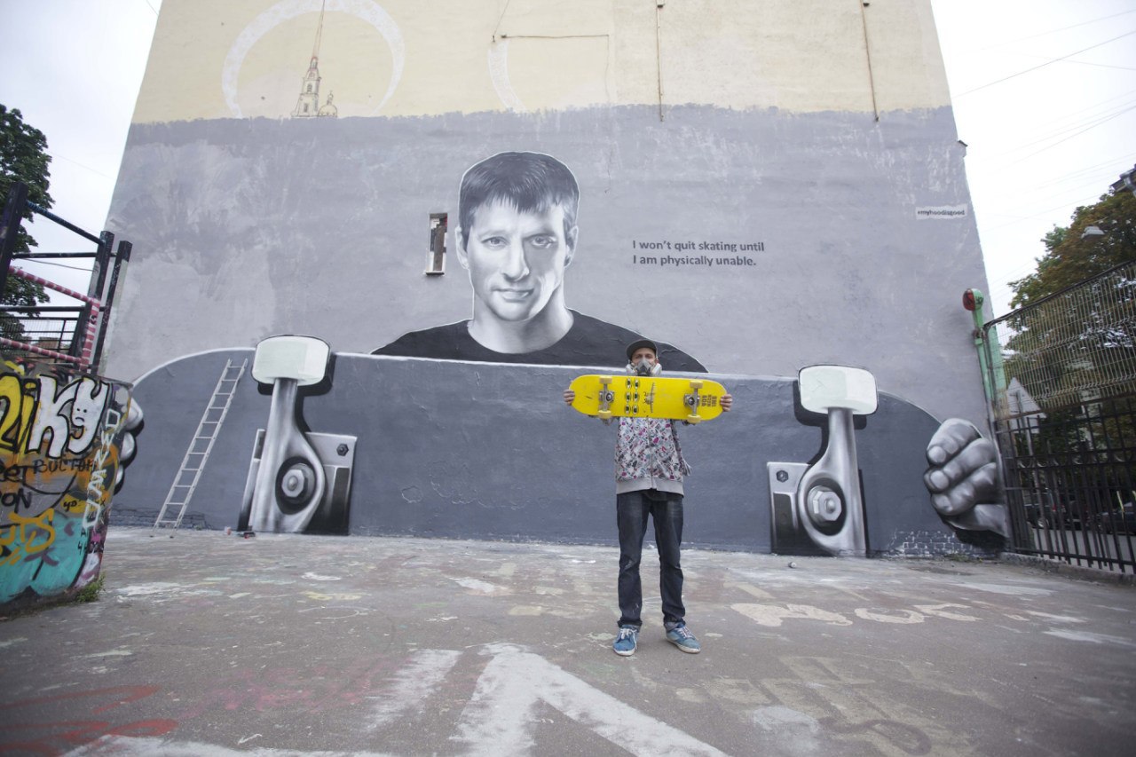 Граффити стрит-арт художников HOODGRAFF В Санкт-Петербурге