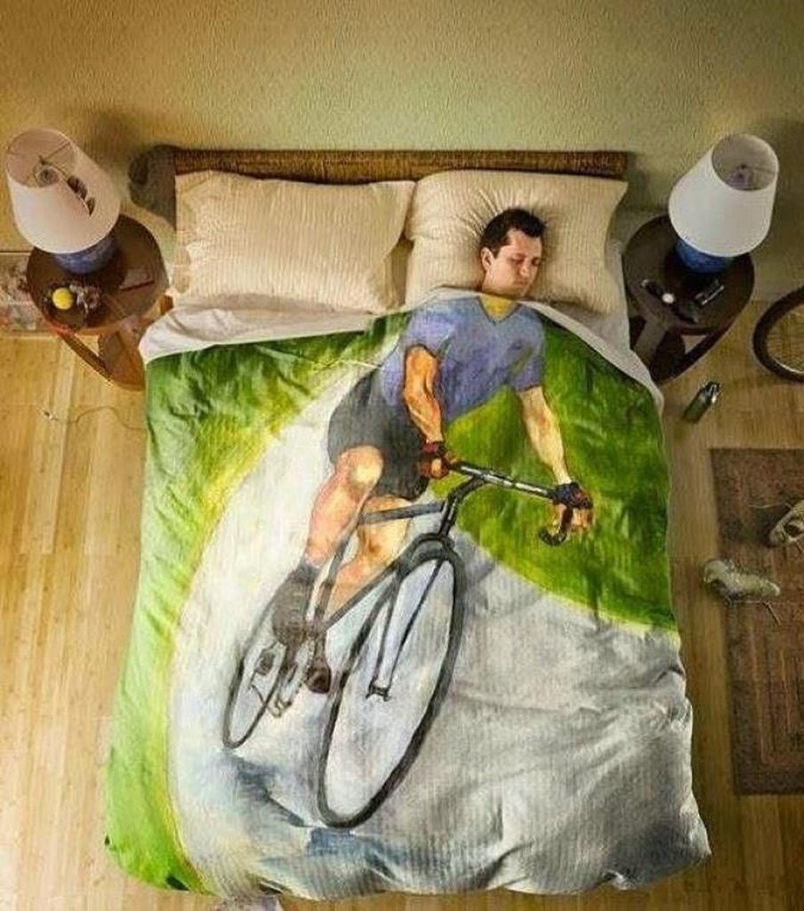 Одеяло с велосипедистом
