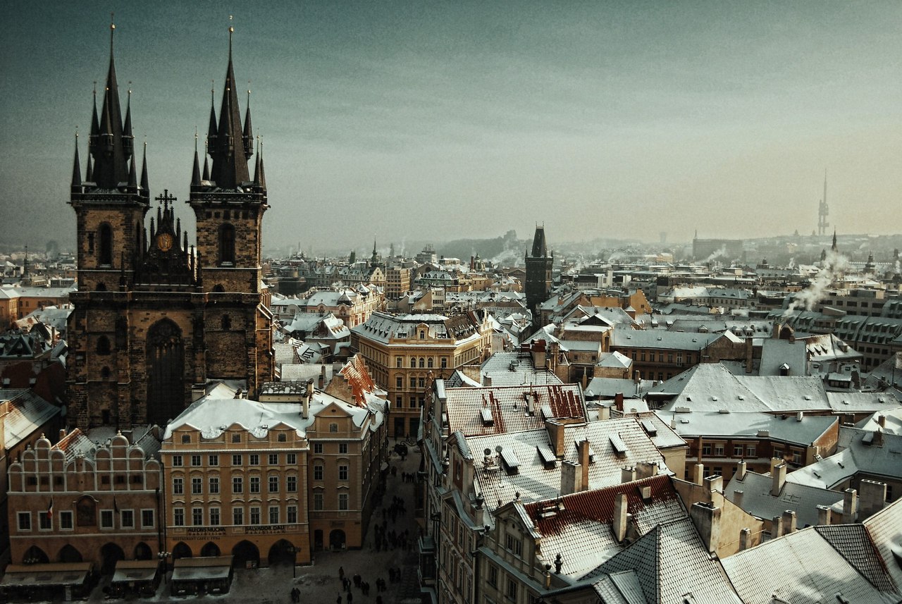 Чехия город Прага зимой
