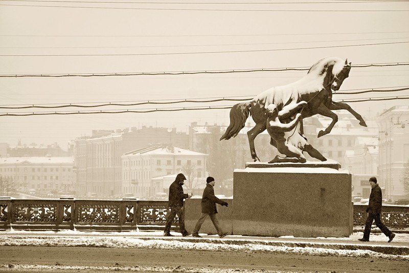 Рисунок аничкова моста