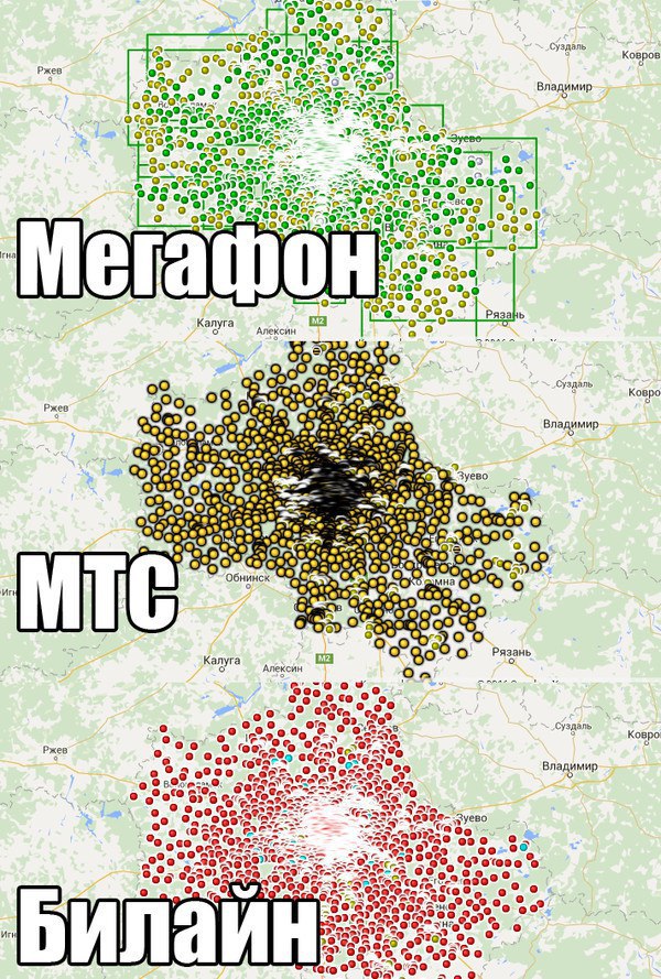 Карта вышек мегафон в московской области на карте