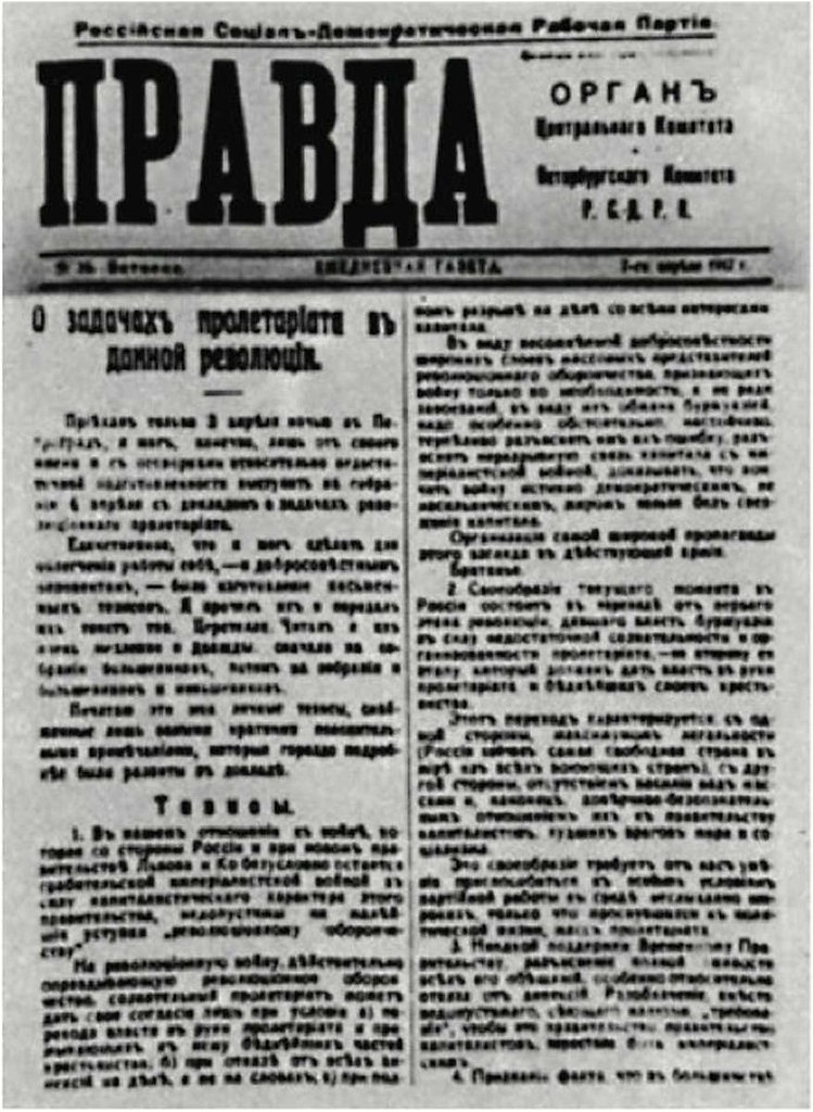 В апрельских тезисах статья о задачах пролетариата в данной революции в и ленин изложил план
