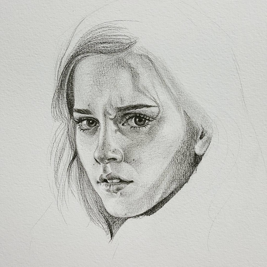 Портрет с эмоциями карандашом