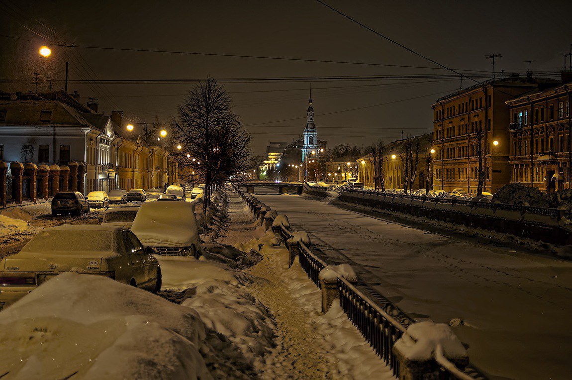 Санкт петербург зимой ночью