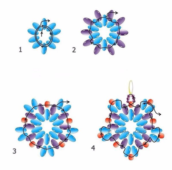 Сережки из бисера для начинающих со схемами