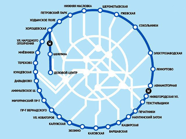 Второе кольцо московского метро схема