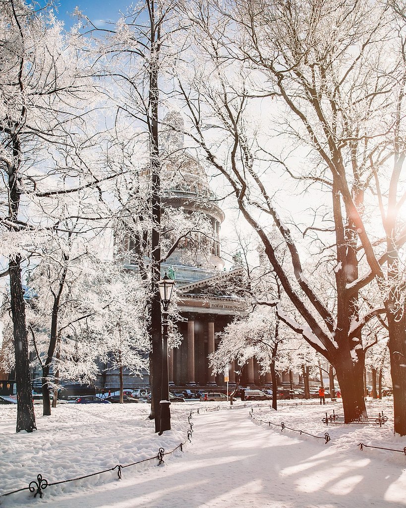 Александровский сад зимой Санкт-Петербург