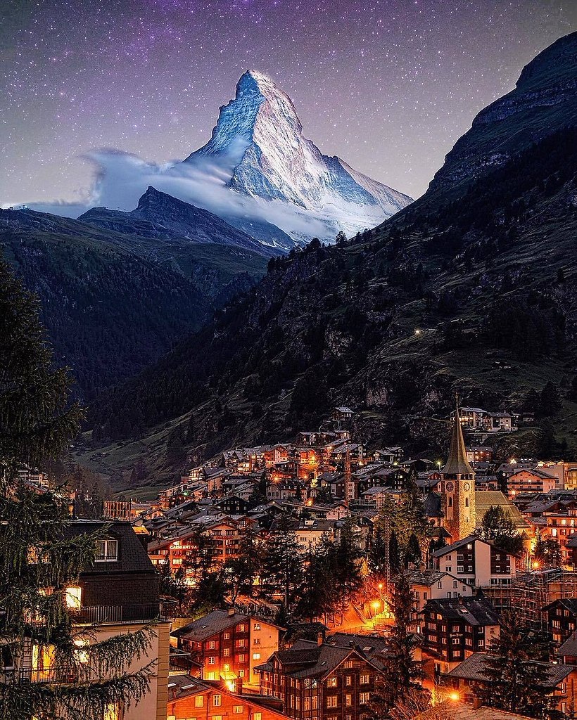 Швейцария Альпы Matterhorn