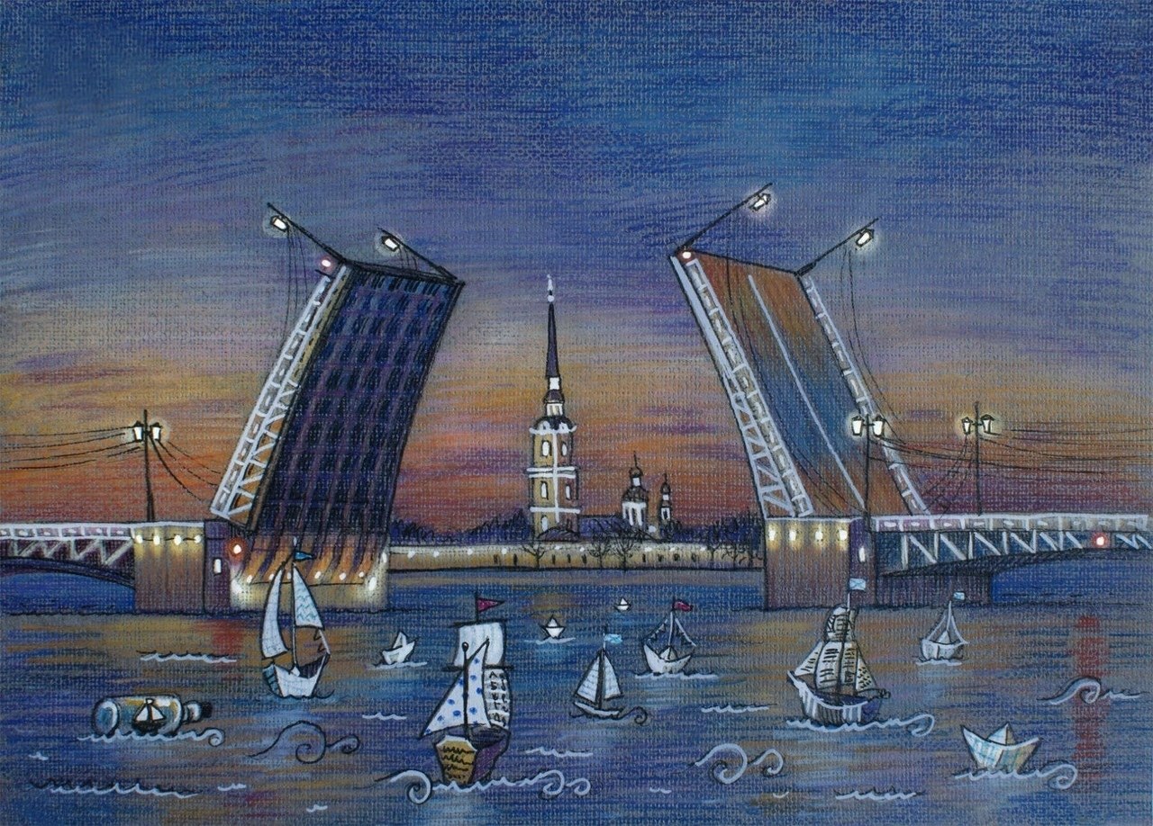 Питер Дворцовый мост картины
