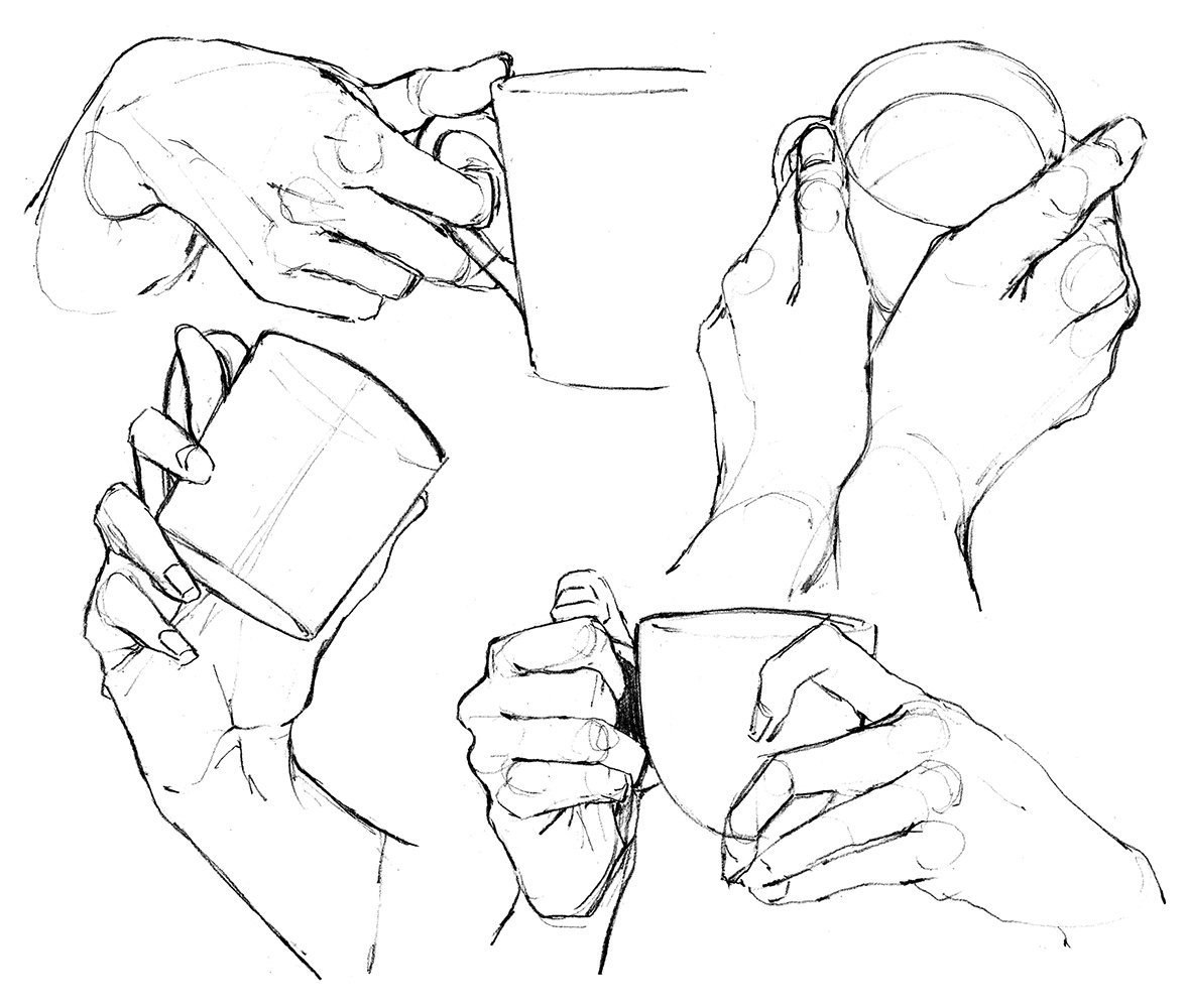 Туториал рука с чашкой