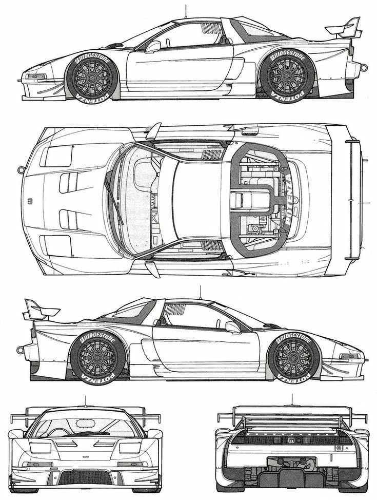 Чертеж спортивной машины