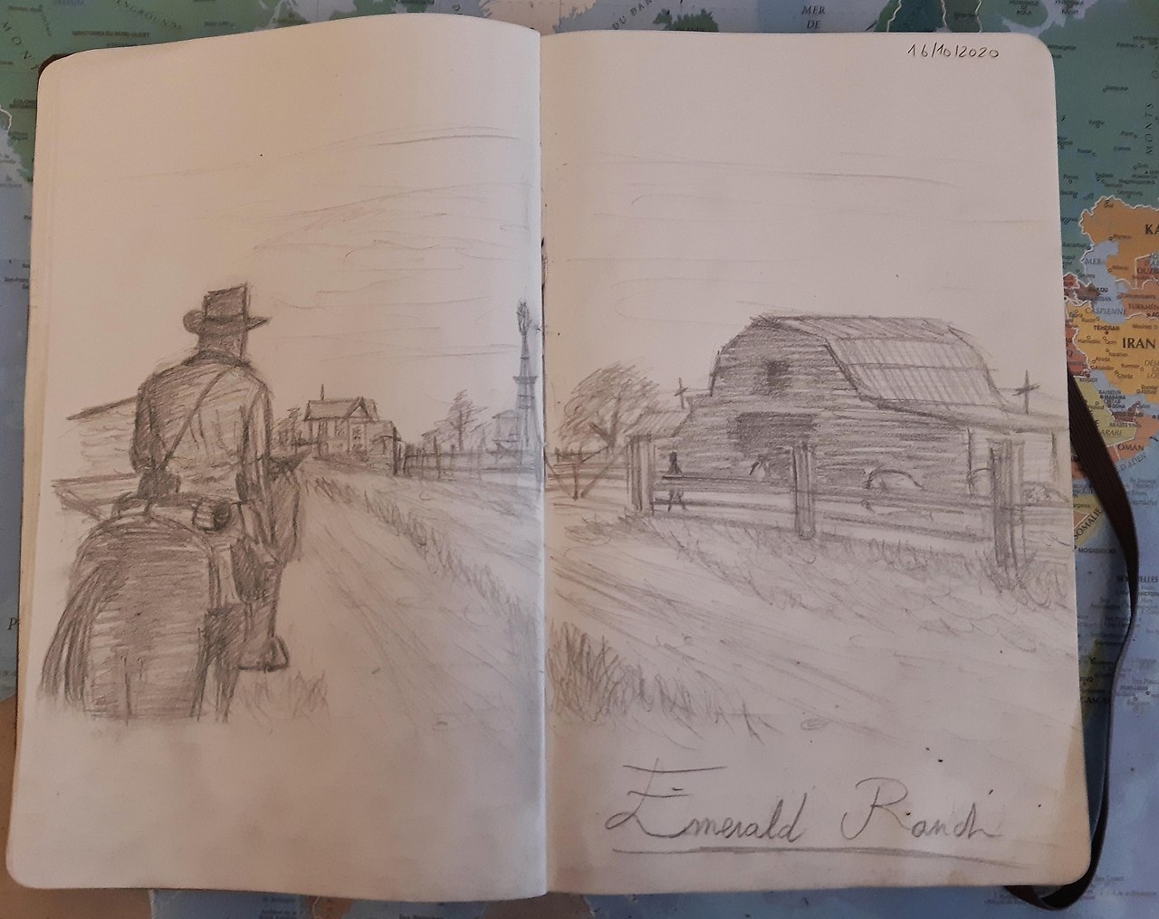 Зарисовки Артура из Red Dead Redemption 2