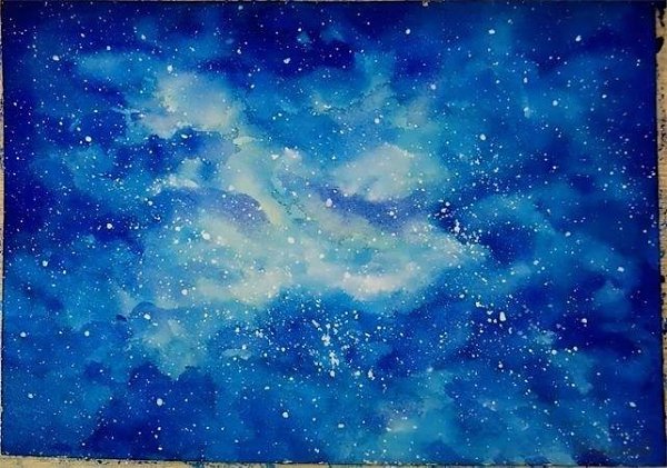 Звездное небо рисунок красками