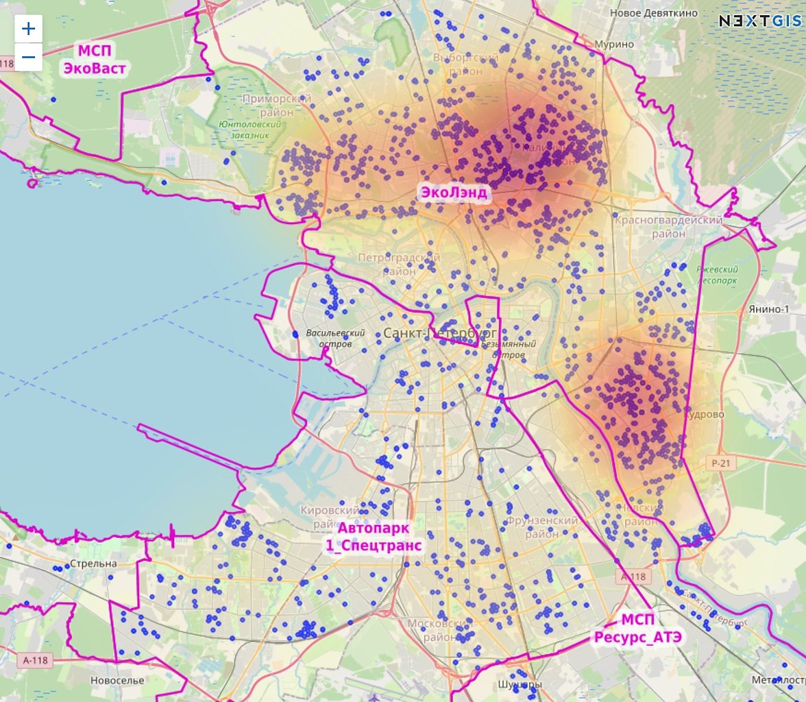 Карта мусорных контейнеров спб
