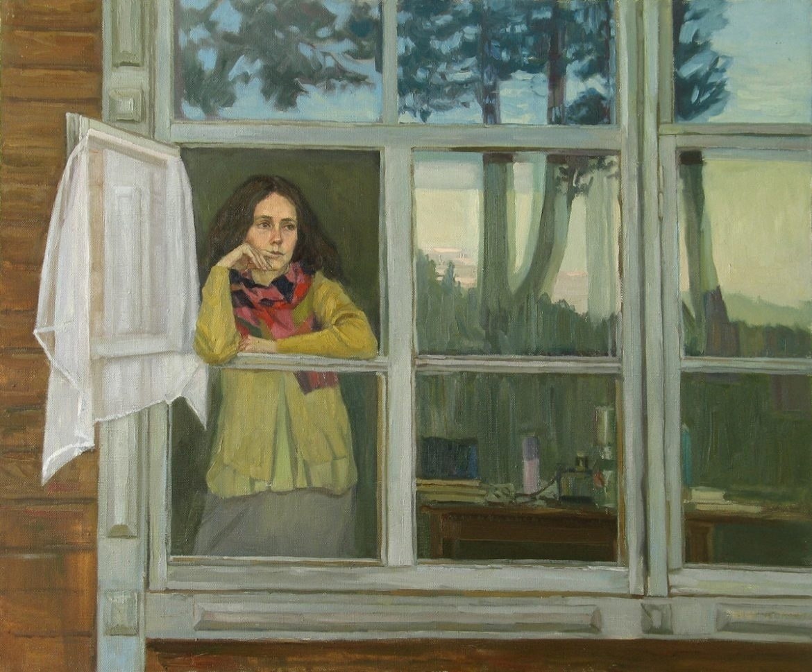 Андрий поднял глаза и увидел стоящую у окна такую красавицу какой еще не видывал отроду