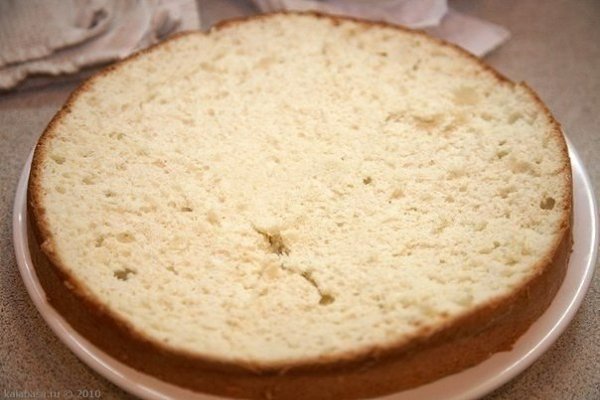 Бисквитный торт с масляным кремом. Ингредиенты: 4 яйца 120г сахара 120г муки 200г сливочного масла ... - 6