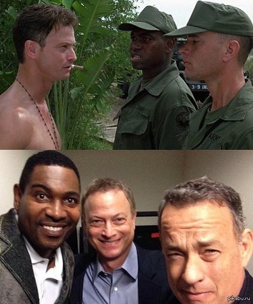 А время то идет, 20 лет как никак. Tom Hanks (Forrest Gump), Gary Sinise (Lieutenant Dan Taylor), ...