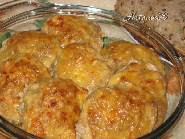 Запеченные котлетки "Сметанные" под сырной корочкой.Фарш свино-говяжий - 450гЯйцо - ...