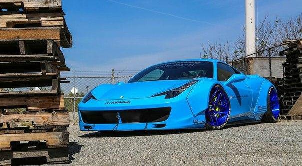 Liberty Walk Blue Ferrari 458 Italia Widebody