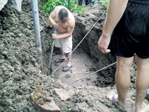 Дворняги, случайно засыпанные землей, провели в «могиле» 18 суток и выжили.Когда из-под земли начал ... - 3