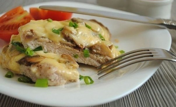 Отбивная с грибами и сыром.115 ккал на 100 гр4 отбивных из куриной грудки(не больших)100 гр. ...