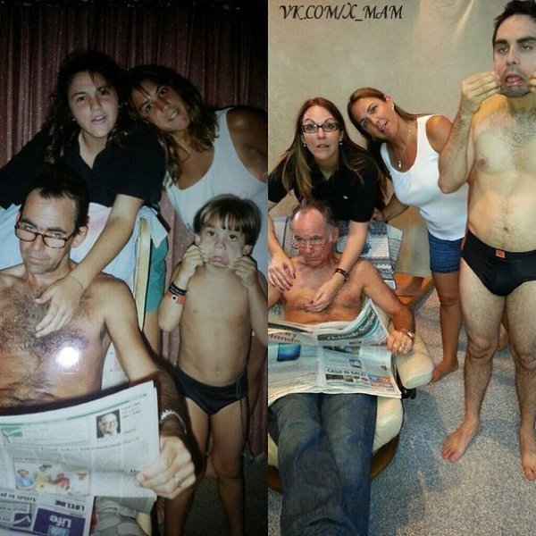 Семейные фотографии десятки лет спустя.А у Вас есть подобные фотографии? - 9