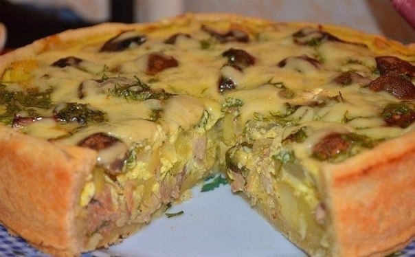Пирог с курицей и картошкой.Ингедиенты:Тесто:- мука 250 гр- масло слив холодное 90 гр- яйцо 1 шт- ...