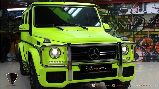 Fluro Yellow Mercedes-Benz G 63 AMG by Profoil. - 4