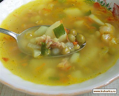 Куриный суп с зелёным горошком и грибами. Пошаговый рецепт с фото - Ботаничка