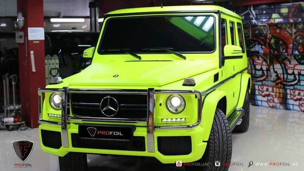 Fluro Yellow Mercedes-Benz G 63 AMG by Profoil. - 2