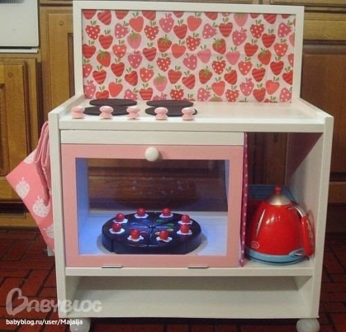 Детская игрушечная кухня своими руками (из старых ящиков) - 6