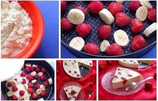 Творожно-фруктовый десерт!!! Очень легкая вкусняшка! Ингредиенты: Творог нежирный мягкий — 500 г ...