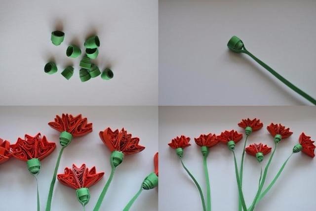 Изготовление цветка гвоздики из гофрированной бумаги