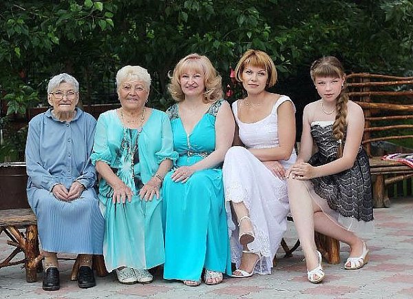 Прапрабабушка, прабабушка, бабушка, мама, дочь вместе. Такие фото нечасто встретишь. Отправлено ...