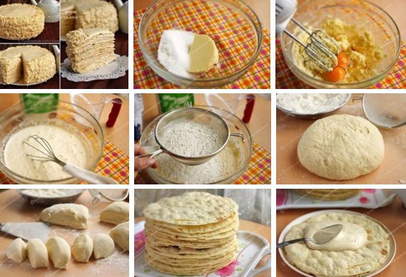Торт "Наполеон" с очень вкусным кремом.Ингредиенты:Для коржей:80 г. сливочного масла, ...