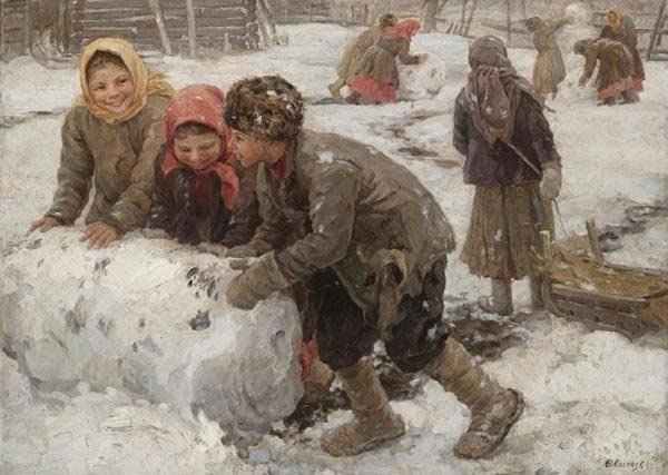 Зимние деревенские забавы в картинах русского художника Федота Васильевича Сычкова. - 6