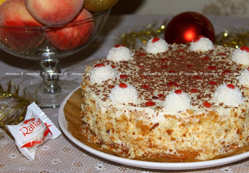Торт "Рафаелло" - очень вкусный!!! Автор: Наталья Васильева Для бисквита: Яйцо -4шт Сахар ...