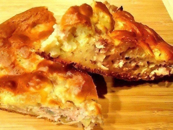 Пирог с мясом «Быстро и легче не бывает».тесто за 10 минут!Лучшего теста для наливных пирогов просто ...