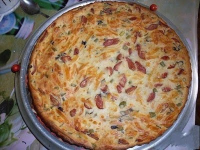 Пирог к завтраку.Ингредиенты:- 2 яйца- 1/2 чайной ложки соли- 1/2 чайной ложки соли разрыхлителя- 1 ...