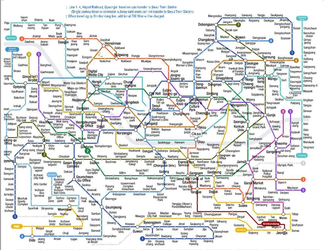 Метро в корее схема