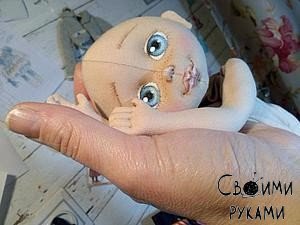 Создание личика текстильной куклы.1. Берём выкройку четырёхклинки.2. Рисуем карандашом или ... - 5