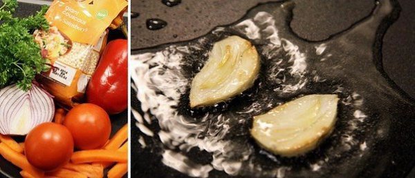 Кус-кус с овощами и петрушкой.Ингредиенты:Кус-кус — 300 гТоматы средние — 2 шт.Морковь — 150 ... - 2