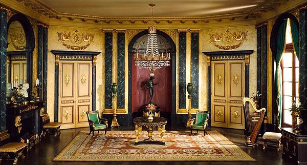 Имперский стиль или "Ампир". Цвета дизайна - синий, белый, красный, часто сочетаются ...