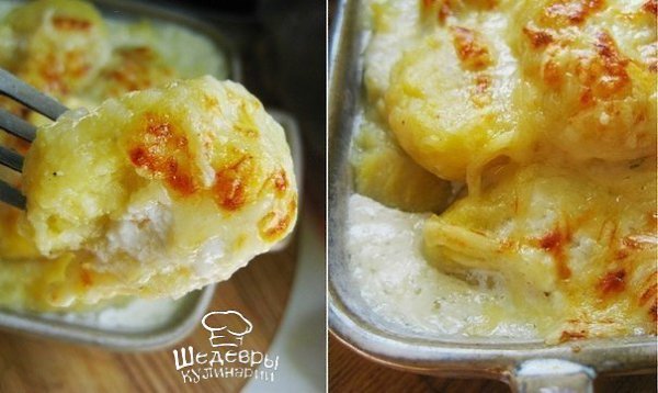 КАРТОФЕЛЬ С СОУСОМ БЕШАМЕЛЬ.ИНГРЕДИЕНТЫ: Картофель 1,2 кг Молоко 1 л Сыр грюйер 80 г Сливочное масло ...