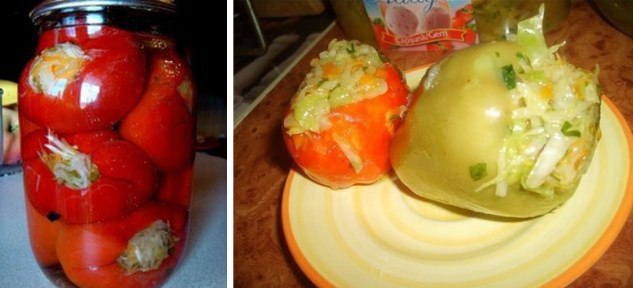 Перец фаршированный капустой на зиму. Ингредиенты: 35-40 шт. сладкого перца, 3-3,5 кг. капусты, 1 ...