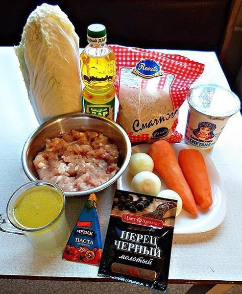 Голубцы из пекинской капусты. пекинская капуста фарш — 500 г рис — 1/3 стакана морковь — 2 штуки лук ... - 2