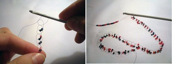 Воздушное колье, связанное крючком из бисера и камней. Для него вам понадобятся следующие материалы: ... - 3