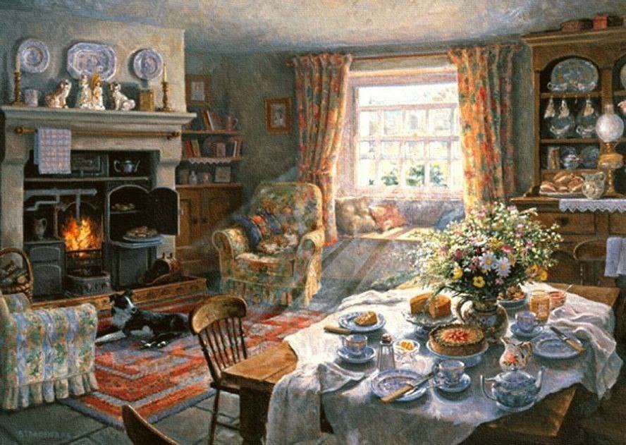 Тепло родного дома. Стивен Дарбишир (Stephen Darbishire). Художник Стивен Дербишир. Stephen Darbishire современный английский художник. Уютная живопись английского художника Stephen Darbishire.